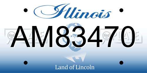 AM83470 Illinois License Plate
