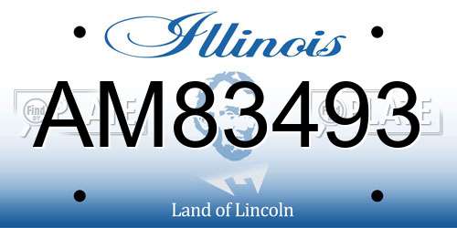 AM83493 Illinois License Plate