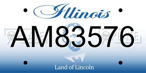 AM83576 Illinois License Plate