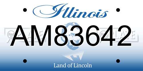 AM83642 Illinois License Plate