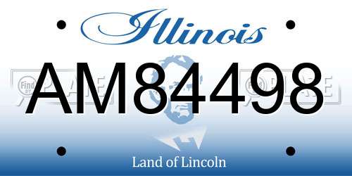 AM84498 Illinois License Plate