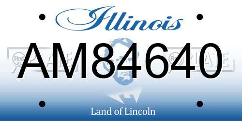 AM84640 Illinois License Plate