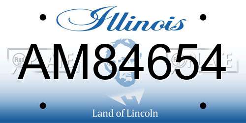 AM84654 Illinois License Plate