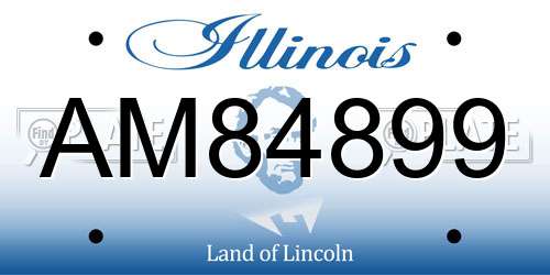 AM84899 Illinois License Plate