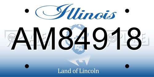 AM84918 Illinois License Plate