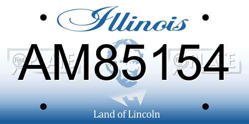 AM85154 Illinois License Plate
