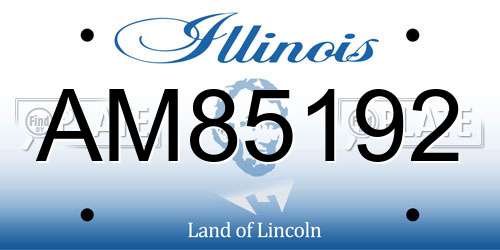 AM85192 Illinois License Plate