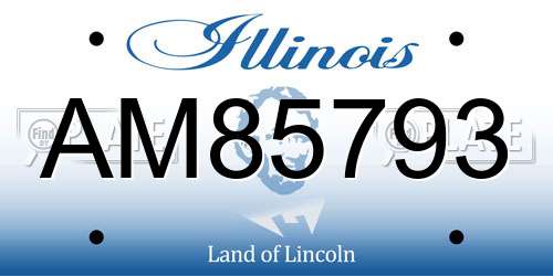 AM85793 Illinois License Plate