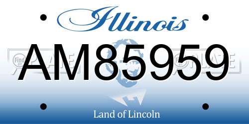 AM85959 Illinois License Plate