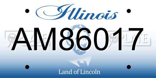AM86017 Illinois License Plate
