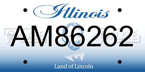 AM86262 Illinois License Plate