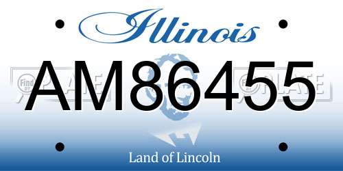 AM86455 Illinois License Plate