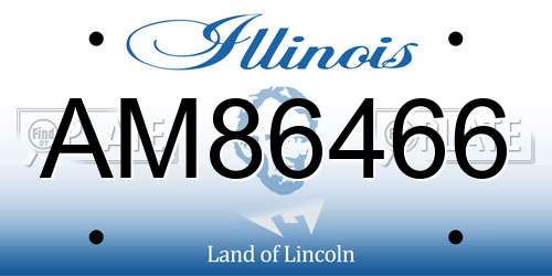 AM86466 Illinois License Plate