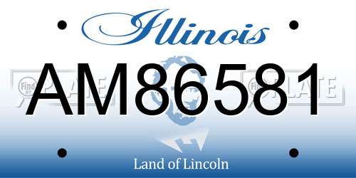 AM86581 Illinois License Plate