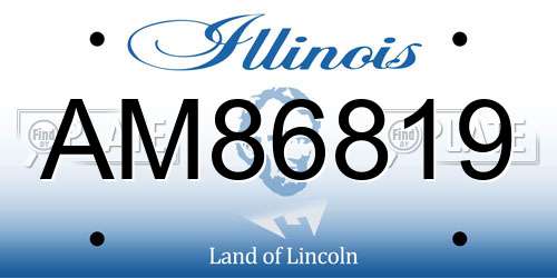 AM86819 Illinois License Plate