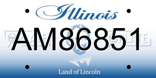 AM86851 Illinois License Plate