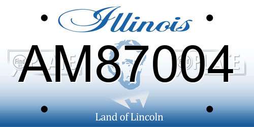 AM87004 Illinois License Plate