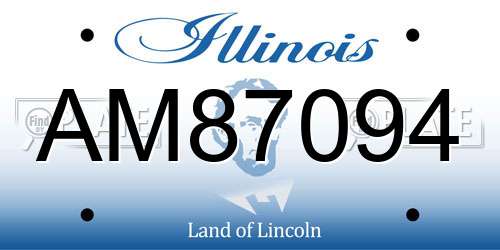 AM87094 Illinois License Plate