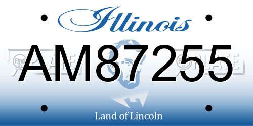 AM87255 Illinois License Plate