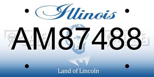 AM87488 Illinois License Plate