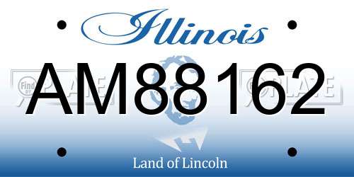 AM88162 Illinois License Plate