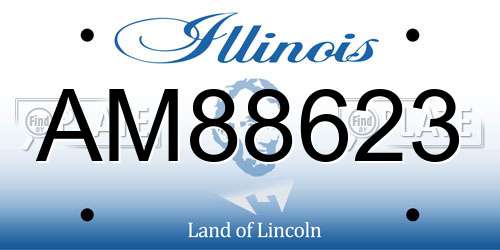 AM88623 Illinois License Plate