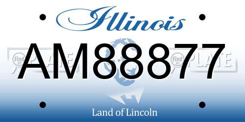 AM88877 Illinois License Plate