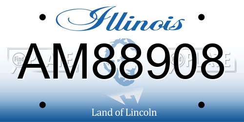 AM88908 Illinois License Plate