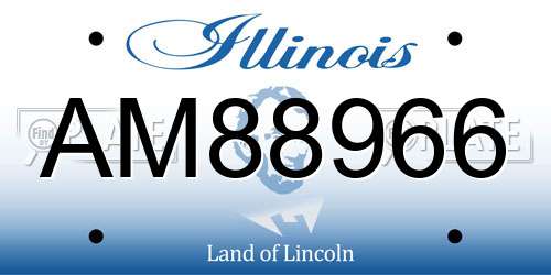 AM88966 Illinois License Plate