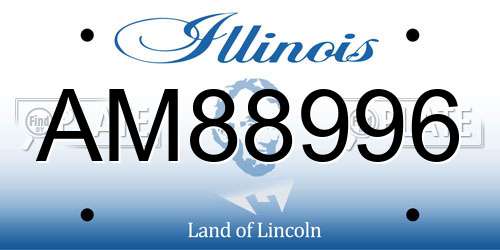 AM88996 Illinois License Plate