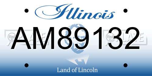 AM89132 Illinois License Plate