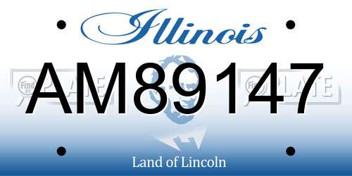 AM89147 Illinois License Plate