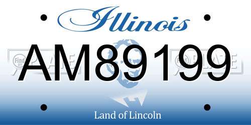 AM89199 Illinois License Plate