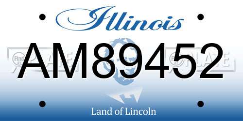 AM89452 Illinois License Plate