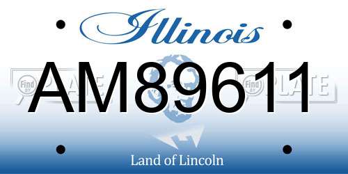 AM89611 Illinois License Plate