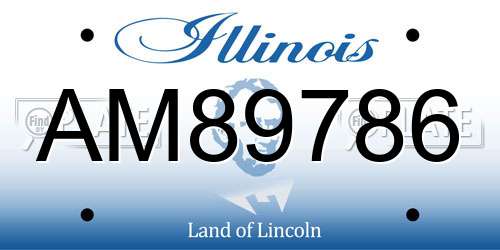 AM89786 Illinois License Plate