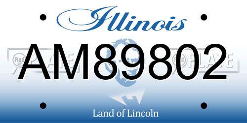AM89802 Illinois License Plate