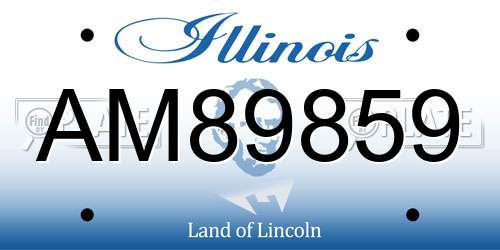 AM89859 Illinois License Plate