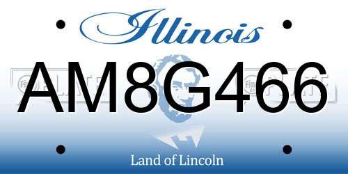 AM8G466 Illinois License Plate