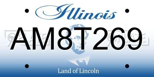 AM8T269 Illinois License Plate