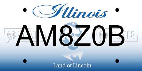 AM8Z0B Illinois License Plate