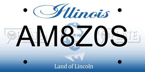 AM8Z0S Illinois License Plate