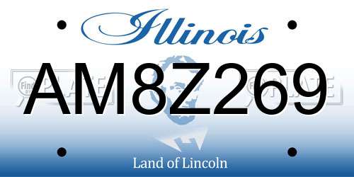 AM8Z269 Illinois License Plate