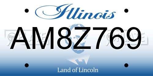 AM8Z769 Illinois License Plate