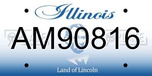 AM90816 Illinois License Plate