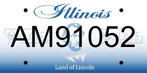 AM91052 Illinois License Plate