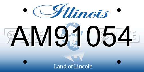 AM91054 Illinois License Plate