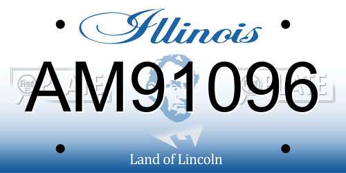 AM91096 Illinois License Plate