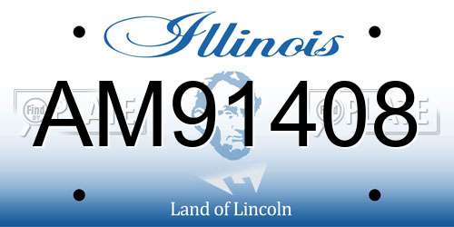 AM91408 Illinois License Plate