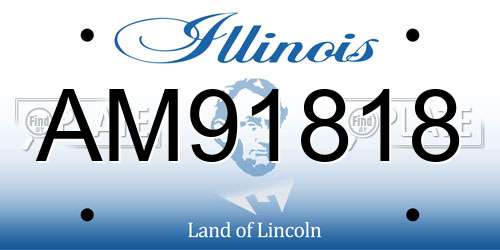AM91818 Illinois License Plate